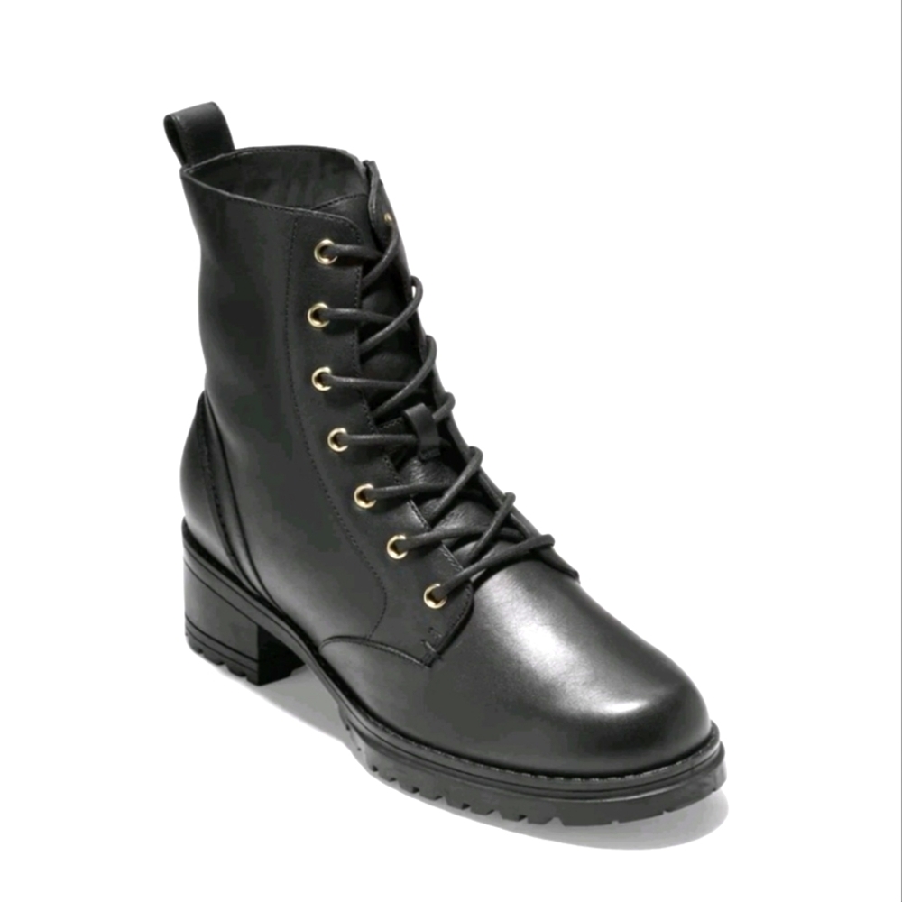 Size 9 - NEW COLE HAAN Camea Leather Combat Waterproof Boots